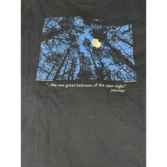 Vintage John Muir Artwork‎ Style Nature Shirt Mens Black  Size L - Picture 2 of 11